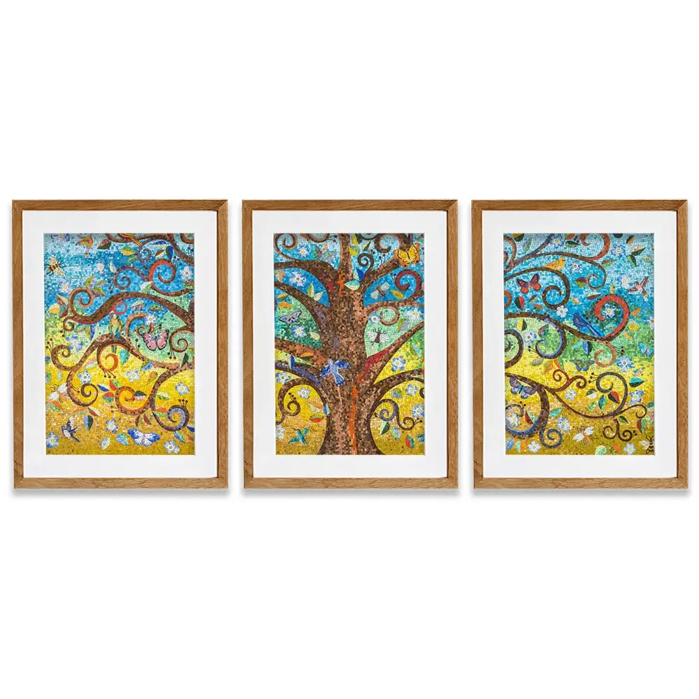 Mosaic Tree Framed Art Print Trio Mosaic Tree Framed Art Print Trio wall art product Leon Rafael / Shutterstock