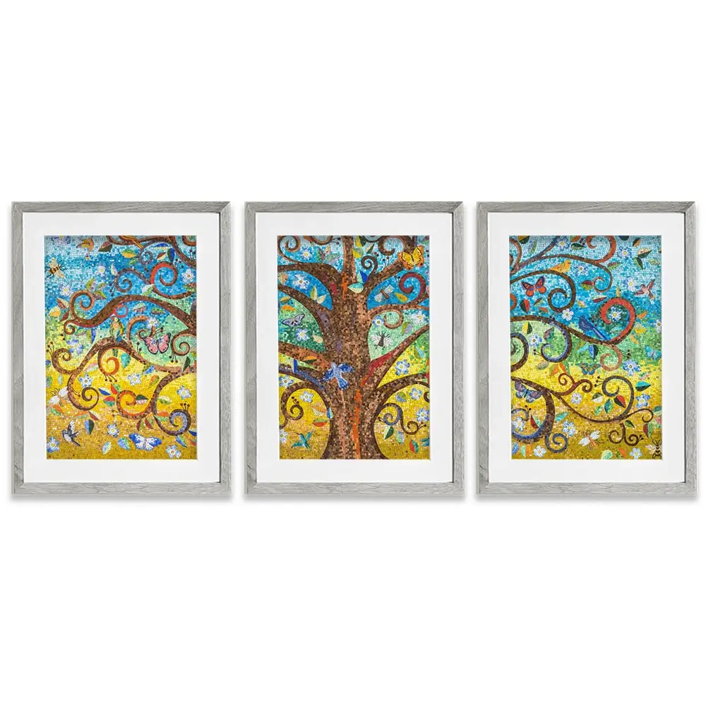 Mosaic Tree Framed Art Print Trio Mosaic Tree Framed Art Print Trio wall art product Leon Rafael / Shutterstock