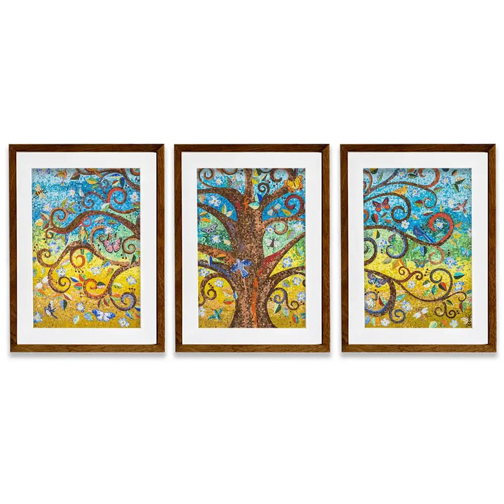 Mosaic Tree Framed Art Print Trio Mosaic Tree Framed Art Print Trio wall art product Leon Rafael / Shutterstock