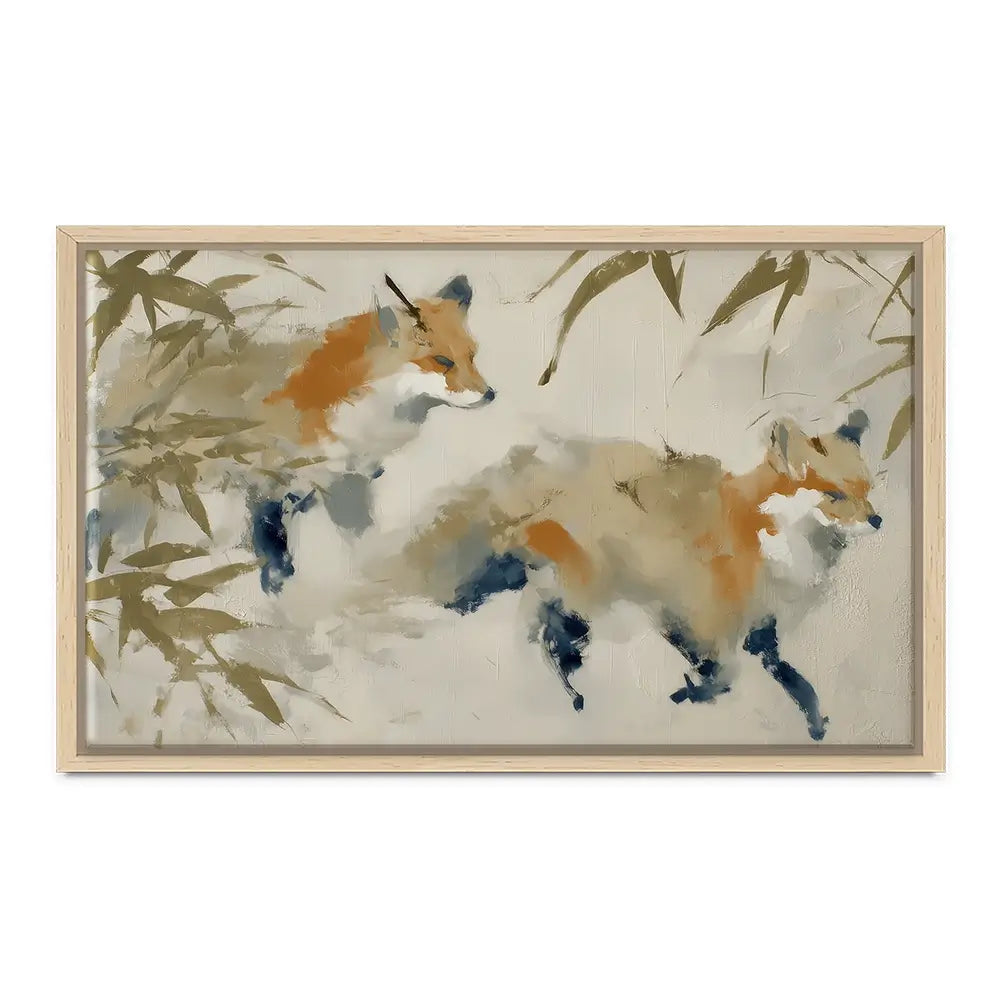Mother Fox Bamboo Canvas Print Mother Fox Bamboo Canvas Print wall art product Chromatic Storm Studio
