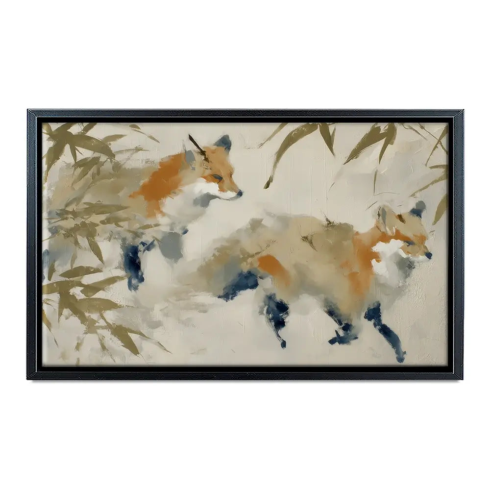 Mother Fox Bamboo Canvas Print Mother Fox Bamboo Canvas Print wall art product Chromatic Storm Studio
