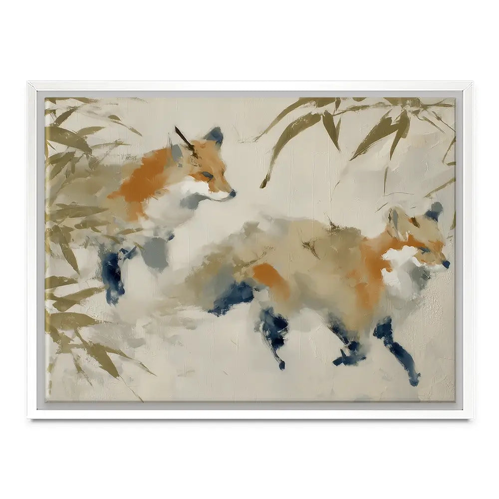 Mother Fox Bamboo Canvas Print Mother Fox Bamboo Canvas Print wall art product Chromatic Storm Studio