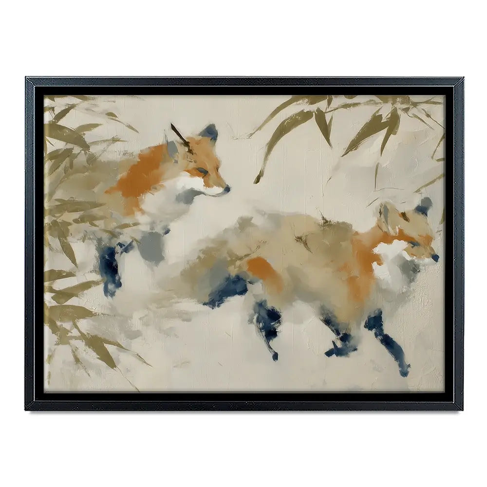 Mother Fox Bamboo Canvas Print Mother Fox Bamboo Canvas Print wall art product Chromatic Storm Studio