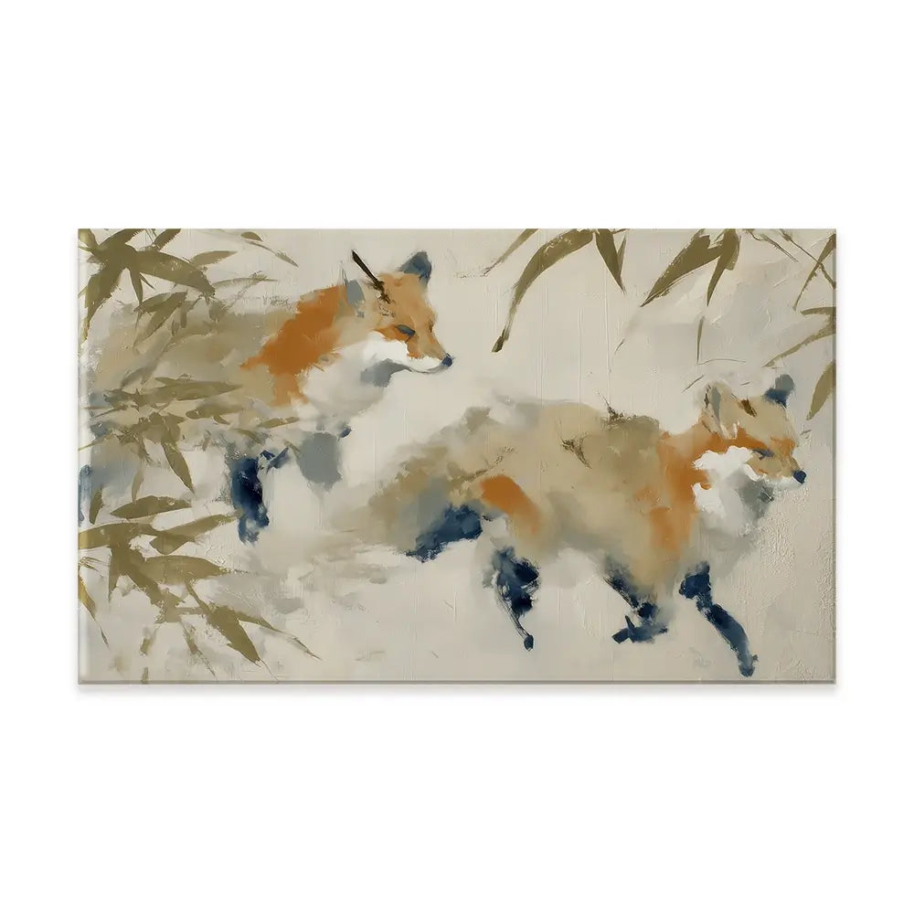 Mother Fox Bamboo Canvas Print Mother Fox Bamboo Canvas Print wall art product Chromatic Storm Studio