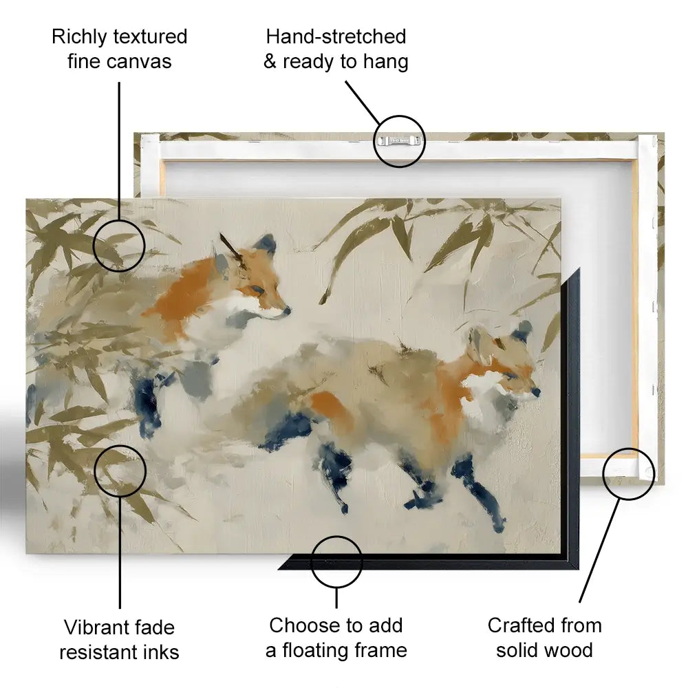 Mother Fox Bamboo Canvas Print Mother Fox Bamboo Canvas Print wall art product Chromatic Storm Studio