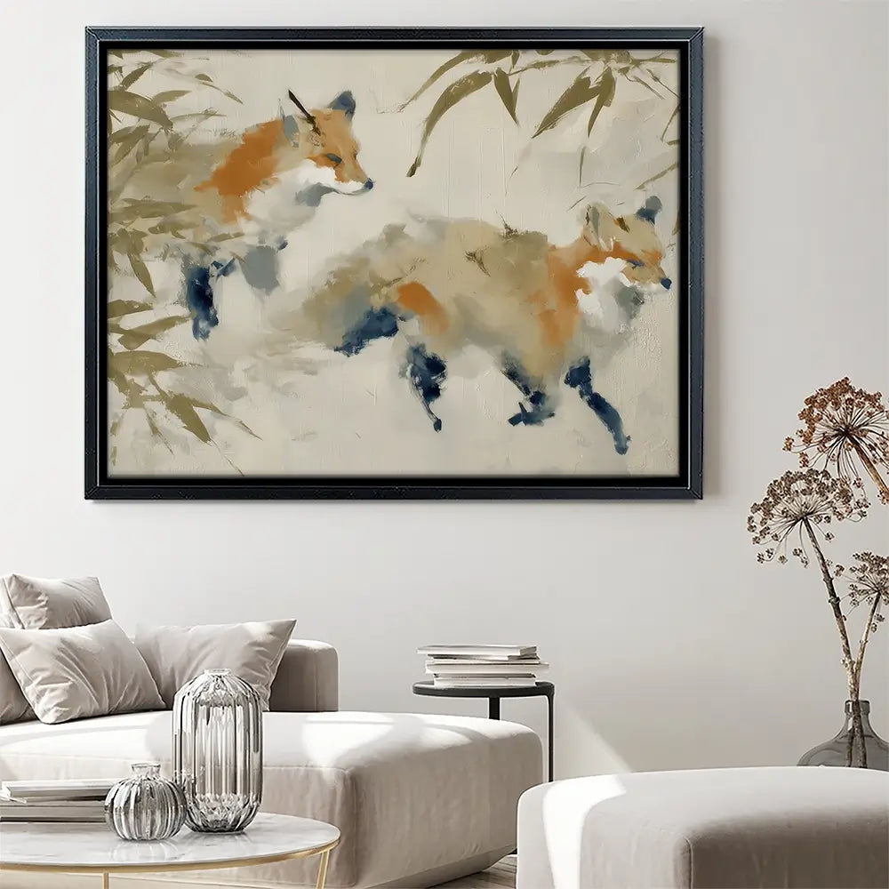 Mother Fox Bamboo Canvas Print Mother Fox Bamboo Canvas Print wall art product Chromatic Storm Studio