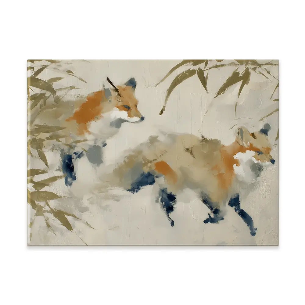 Mother Fox Bamboo Canvas Print Mother Fox Bamboo Canvas Print wall art product Chromatic Storm Studio