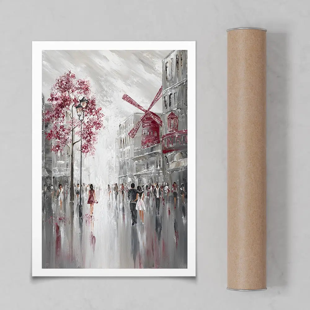 Moulin Rouge Streetscape Art Print Moulin Rouge Streetscape Art Print wall art product Isabella Karolewicz