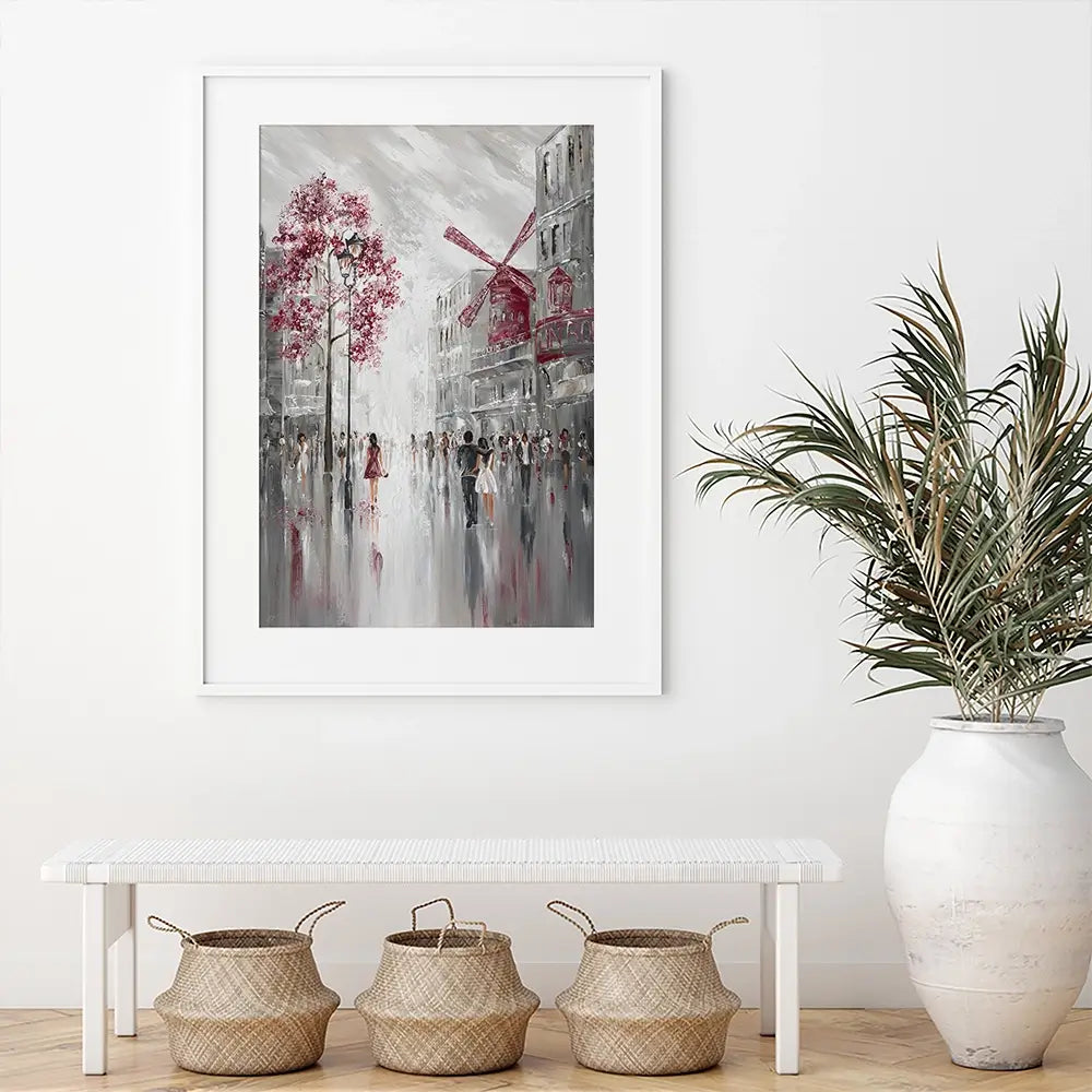 Moulin Rouge Streetscape Framed Art Print Moulin Rouge Streetscape Framed Art Print wall art product Isabella Karolewicz