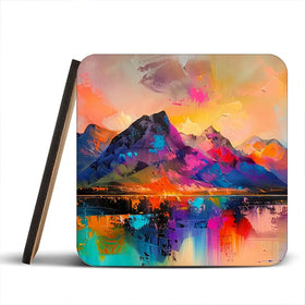 Mountain Abstract Coaster Set Mountain Abstract Coaster Set wall art product Art Print Shop