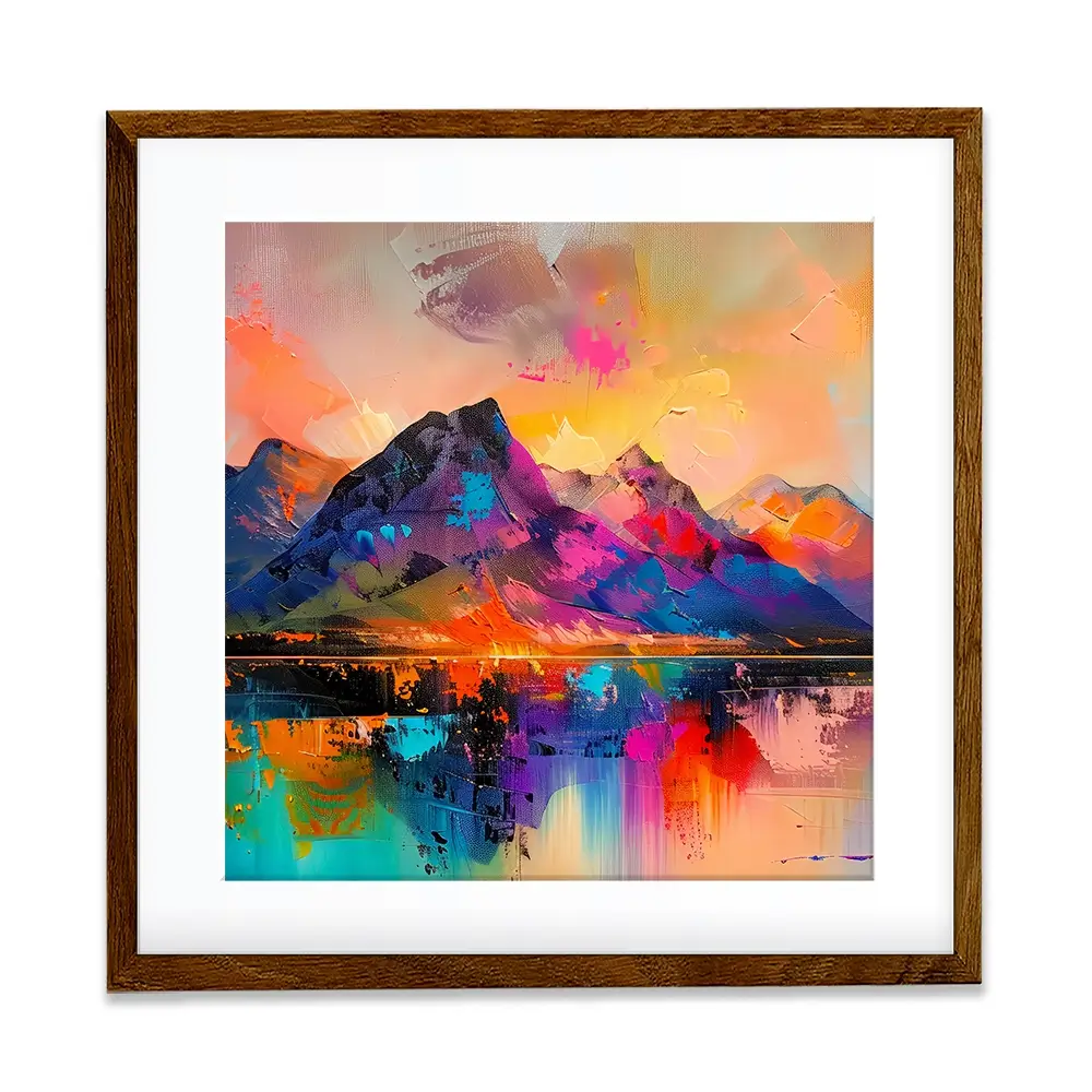 Mountain Abstract Square Framed Art Print Mountain Abstract Square Framed Art Print wall art product Art Print Shop