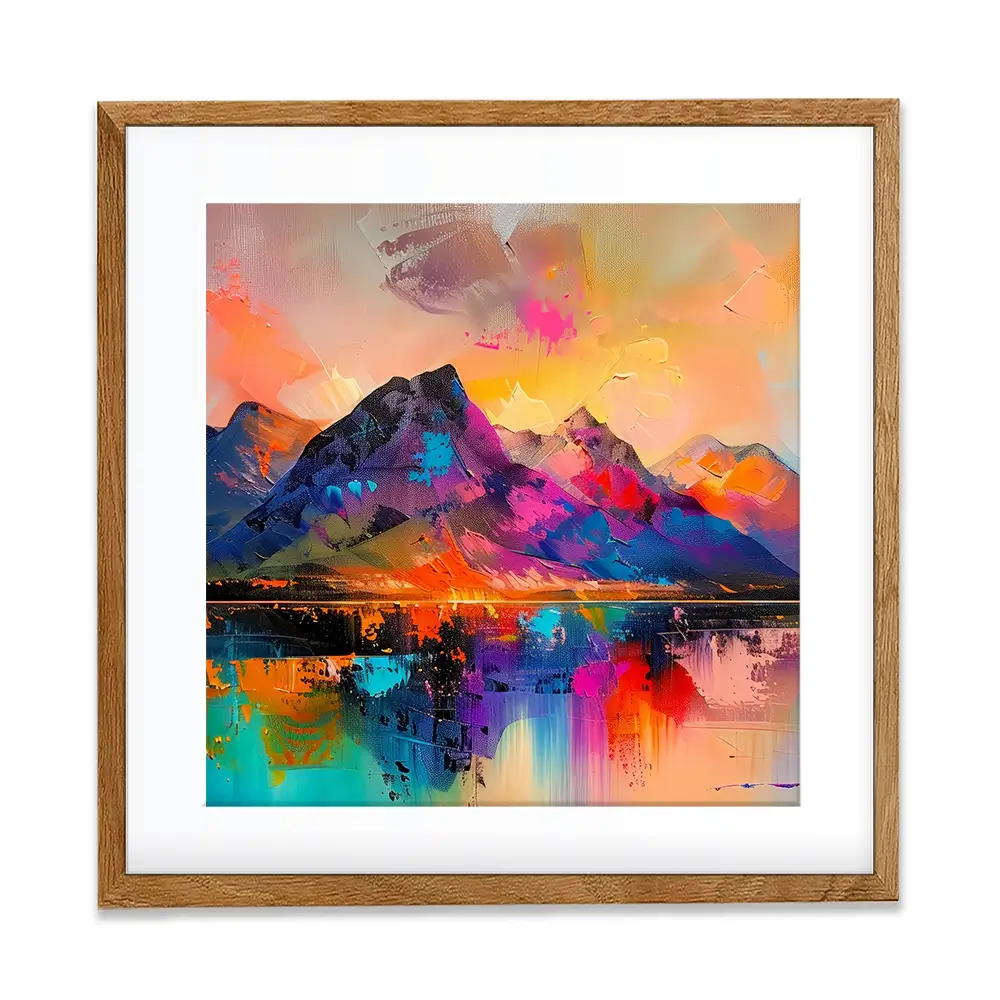 Mountain Abstract Square Framed Art Print Mountain Abstract Square Framed Art Print wall art product Art Print Shop
