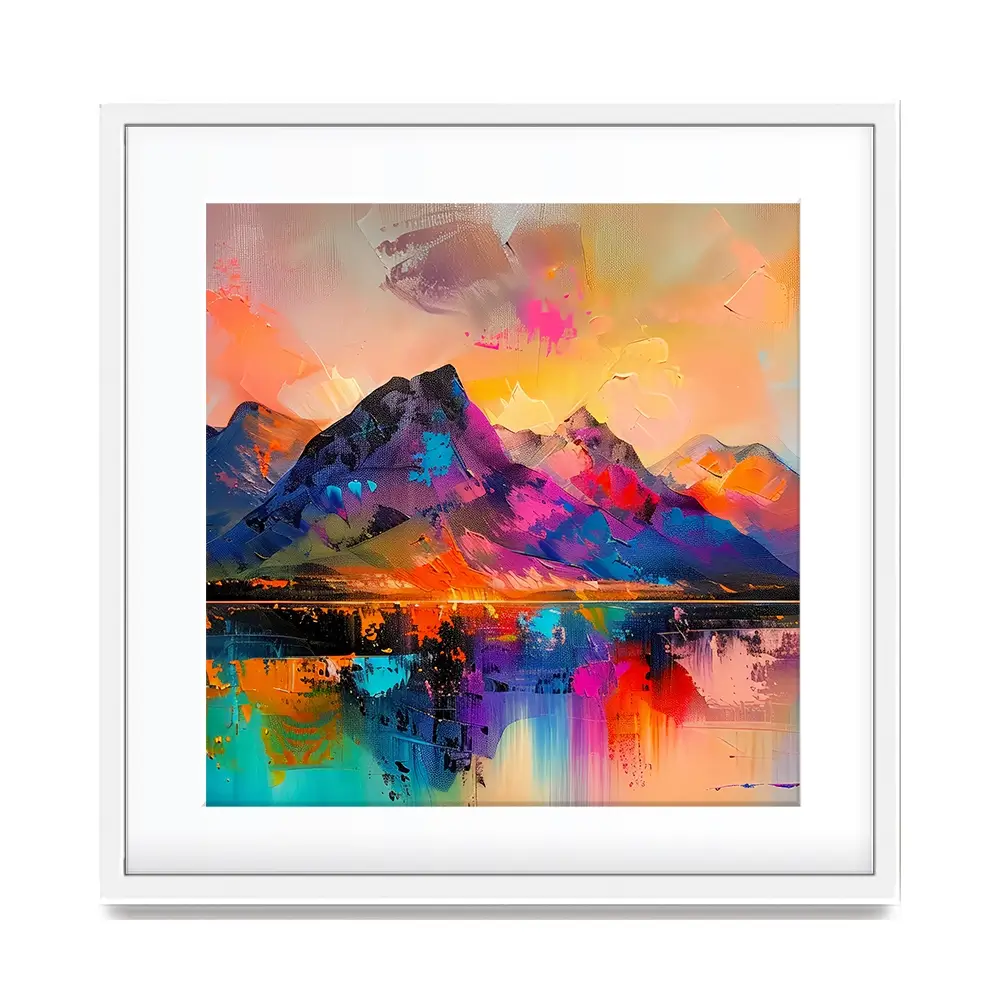 Mountain Abstract Square Framed Art Print Mountain Abstract Square Framed Art Print wall art product Art Print Shop