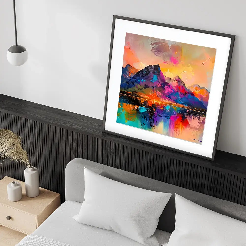 Mountain Abstract Square Framed Art Print Mountain Abstract Square Framed Art Print wall art product Art Print Shop