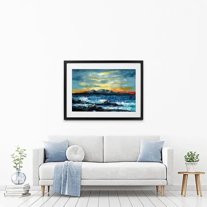 Mountain And Sunset Framed Art Print Mountain And Sunset Framed Art Print wall art product Svetlana Aleynikova