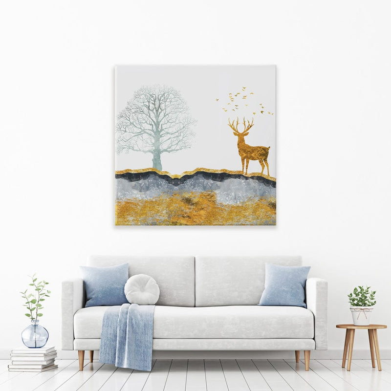 Mountain Deer Square Canvas Print wall art product mosamem adv / Shutterstock