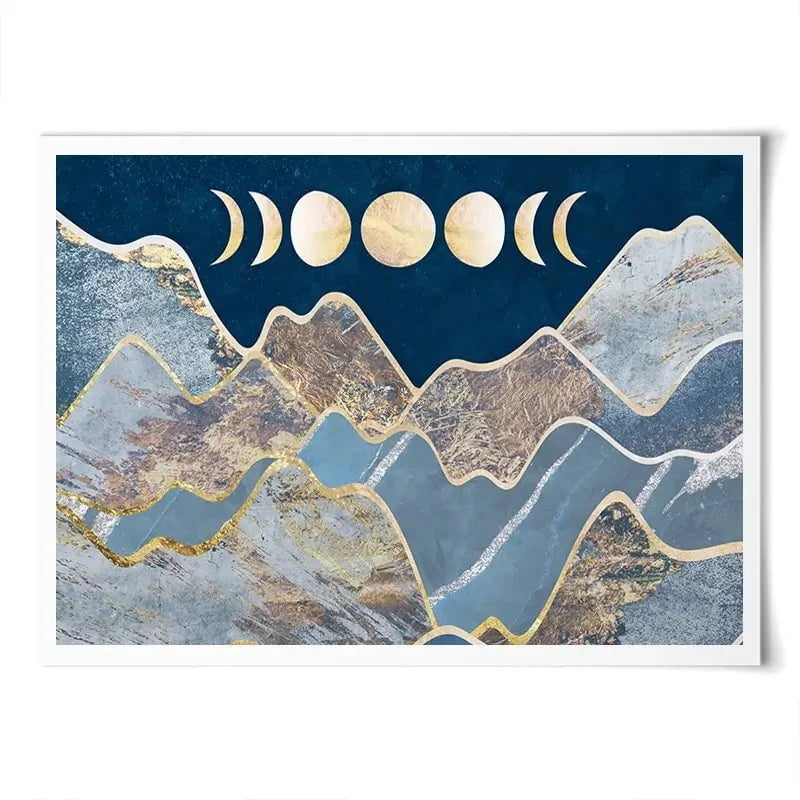 Mountain Moon Cycles Art Print Mountain Moon Cycles Art Print wall art product Sarah Manovski