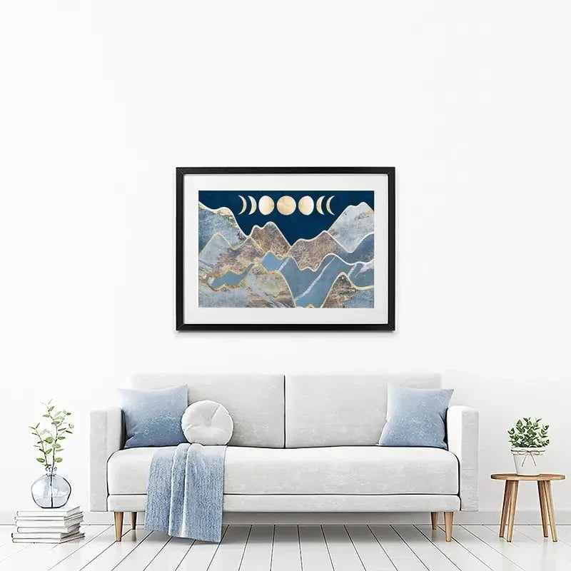 Mountain Moon Cycles Framed Art Print Mountain Moon Cycles Framed Art Print wall art product Sarah Manovski