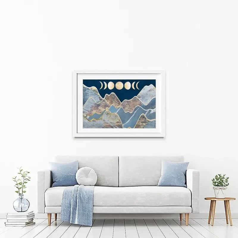 Mountain Moon Cycles Framed Art Print Mountain Moon Cycles Framed Art Print wall art product Sarah Manovski