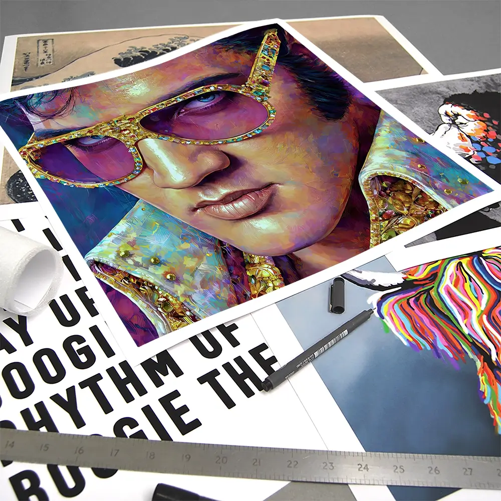 Mr Elvis Square Art Print Mr Elvis Square Art Print wall art product David Alexander Elder
