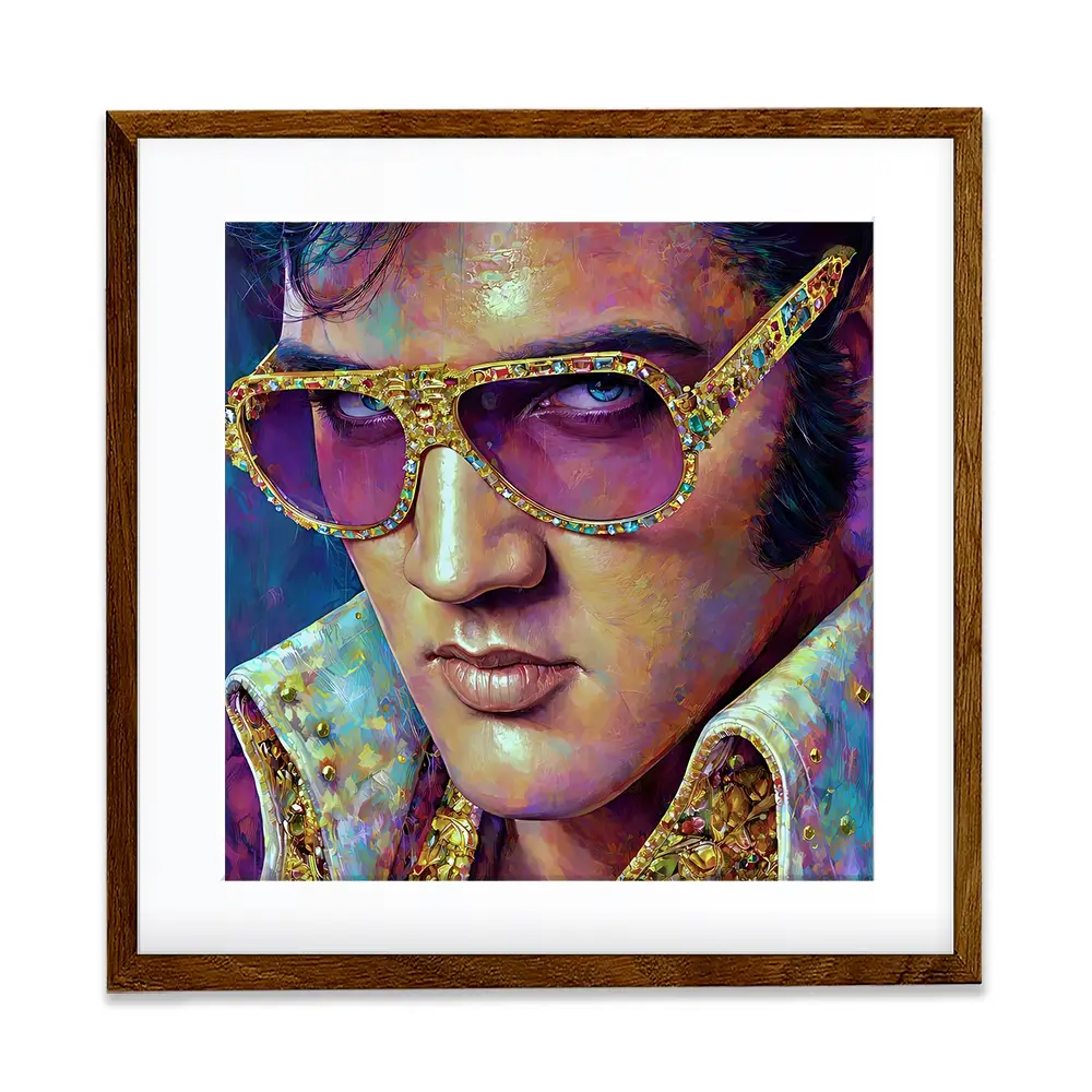 Mr Elvis Square Framed Art Print Mr Elvis Square Framed Art Print wall art product David Alexander Elder