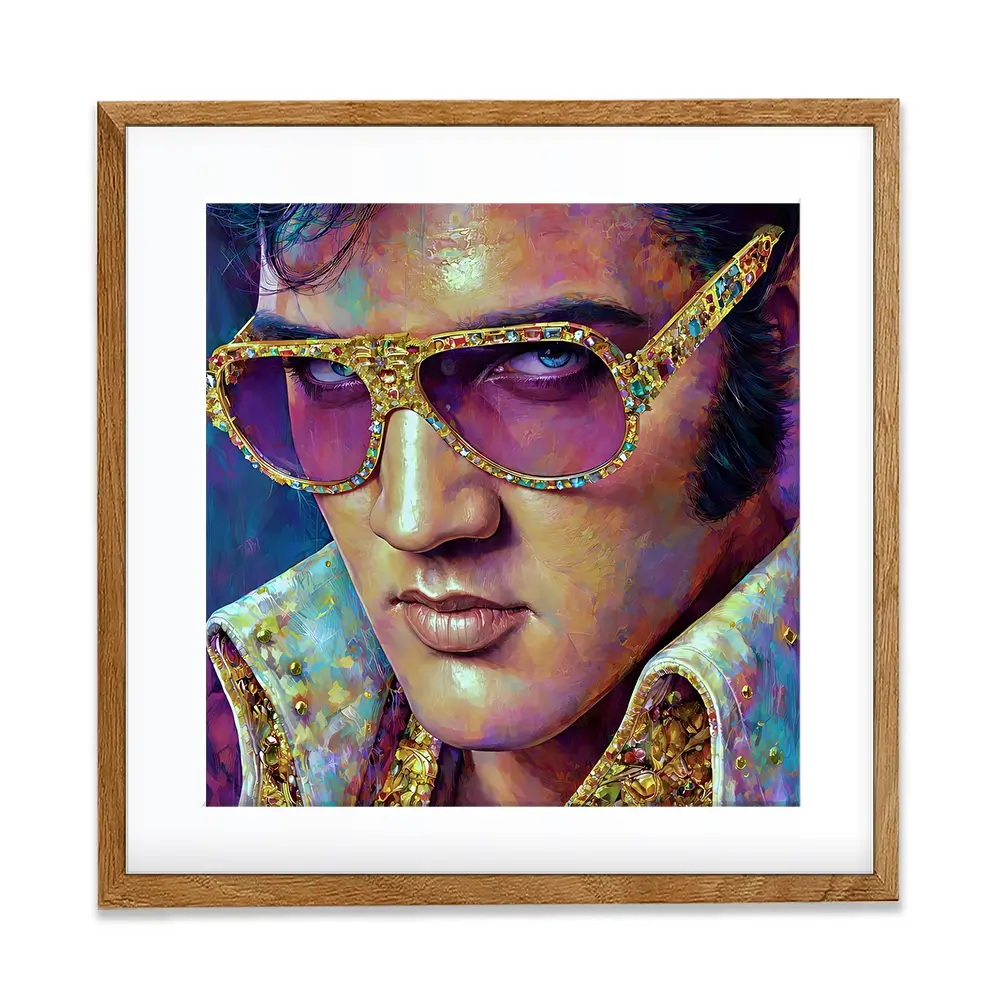 Mr Elvis Square Framed Art Print Mr Elvis Square Framed Art Print wall art product David Alexander Elder