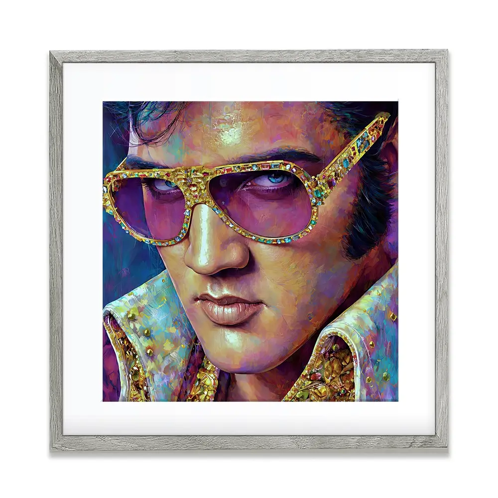 Mr Elvis Square Framed Art Print Mr Elvis Square Framed Art Print wall art product David Alexander Elder
