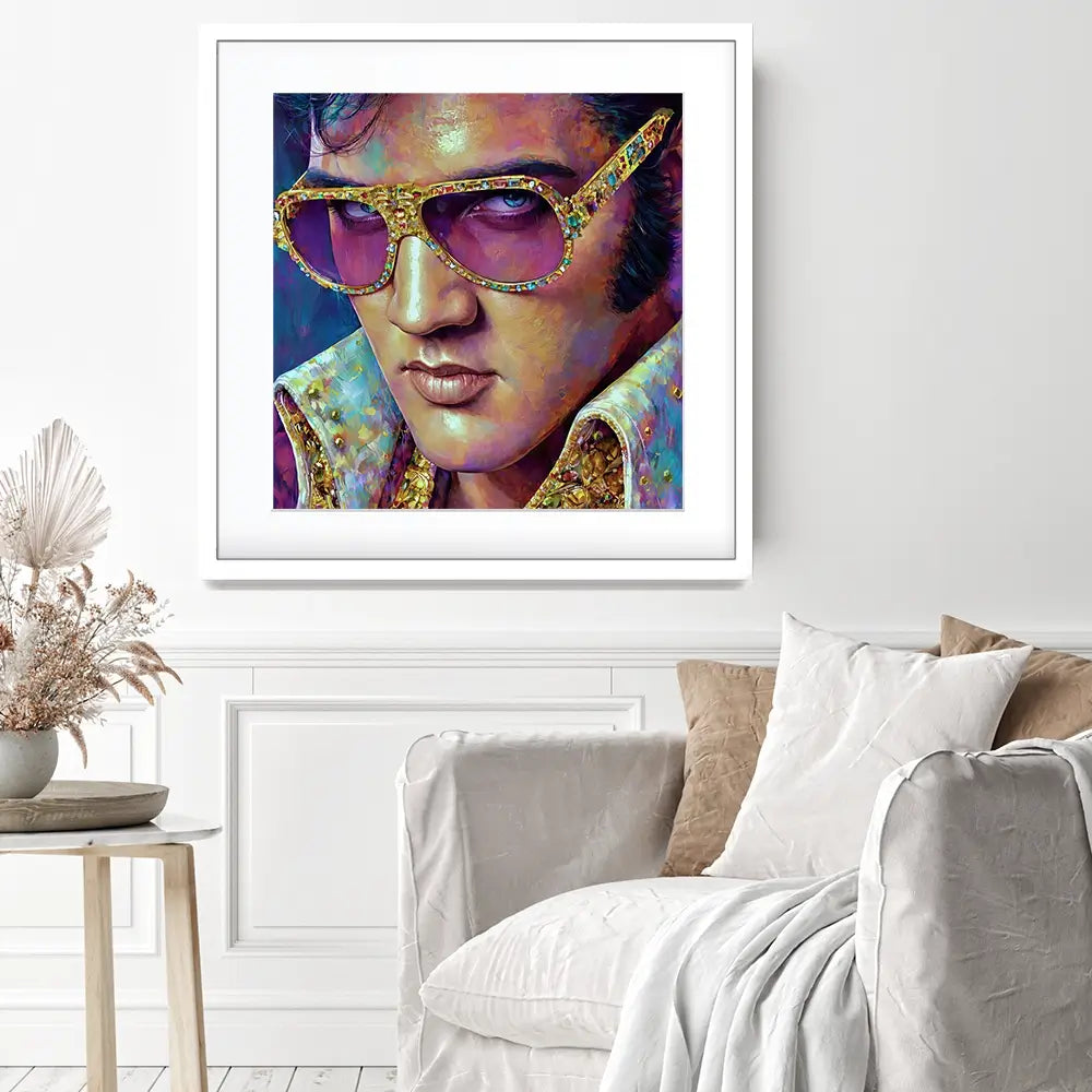 Mr Elvis Square Framed Art Print Mr Elvis Square Framed Art Print wall art product David Alexander Elder