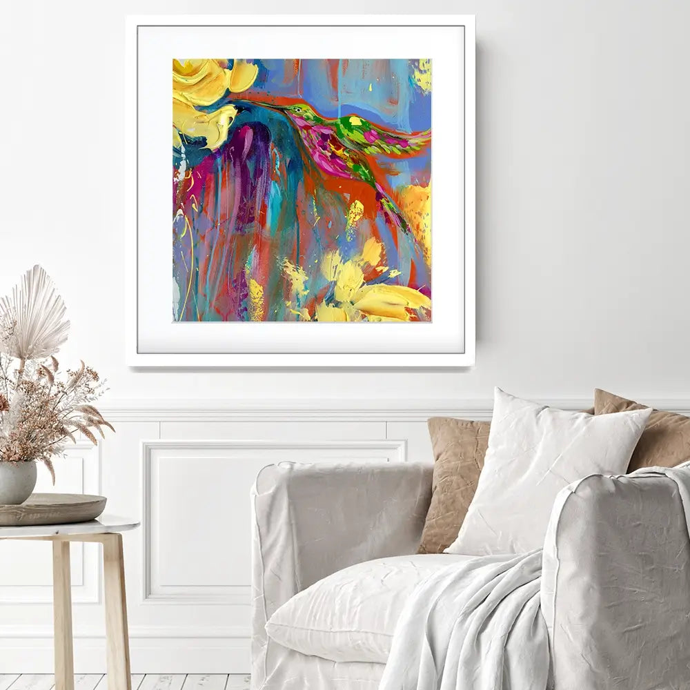 Mr Hummer Square Framed Art Print Mr Hummer Square Framed Art Print wall art product Estelle Grengs - Independent