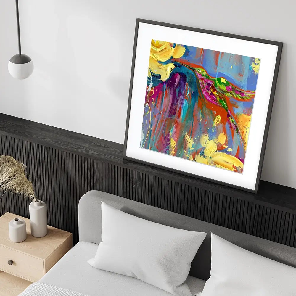 Mr Hummer Square Framed Art Print Mr Hummer Square Framed Art Print wall art product Estelle Grengs - Independent