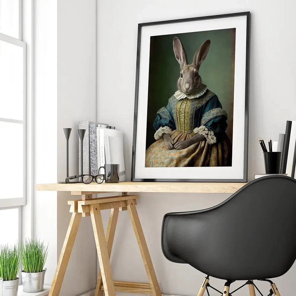 Mrs Bunny Framed Art Print Mrs Bunny Framed Art Print wall art product Treechild