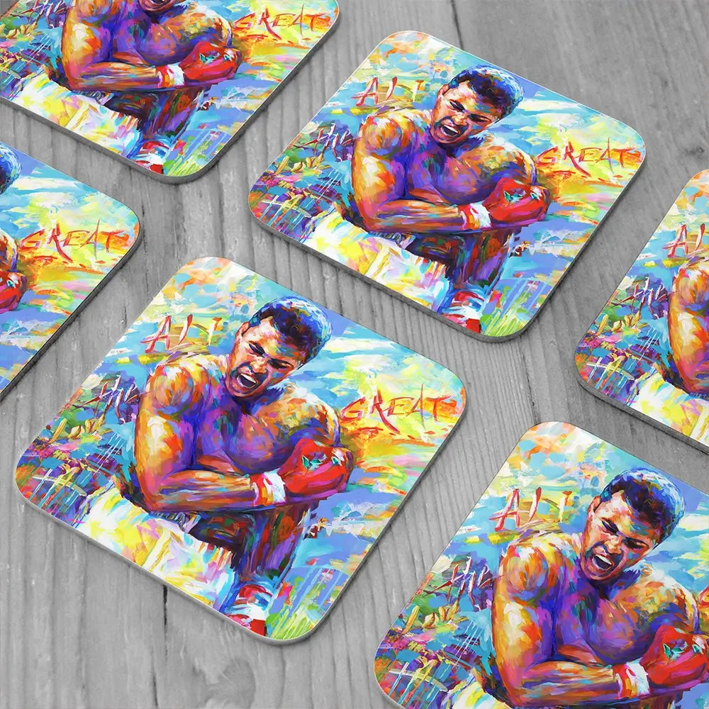 Muhammad Ali Coaster Set Muhammad Ali Coaster Set wall art product Leon Devenice