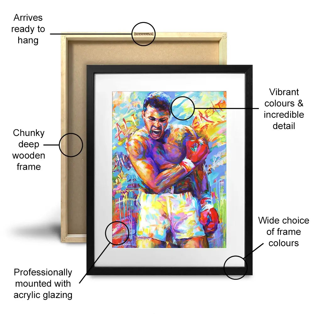 Muhammad Ali Framed Art Print Muhammad Ali Framed Art Print wall art product Leon Devenice