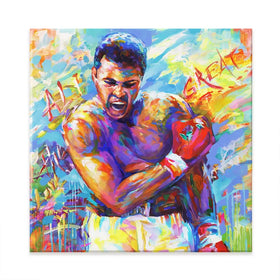 Muhammad Ali Square Canvas Print Muhammad Ali Square Canvas Print wall art product Leon Devenice