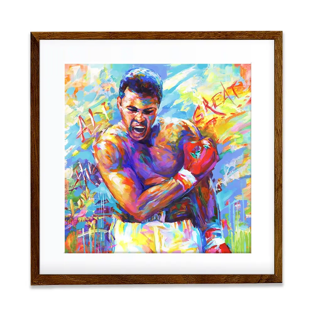 Muhammad Ali Square Framed Art Print Muhammad Ali Square Framed Art Print wall art product Leon Devenice