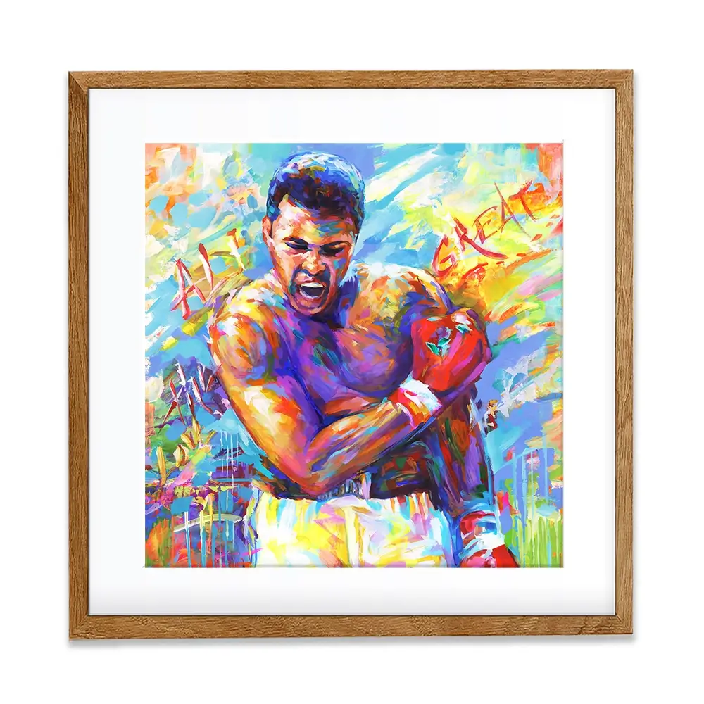 Muhammad Ali Square Framed Art Print Muhammad Ali Square Framed Art Print wall art product Leon Devenice