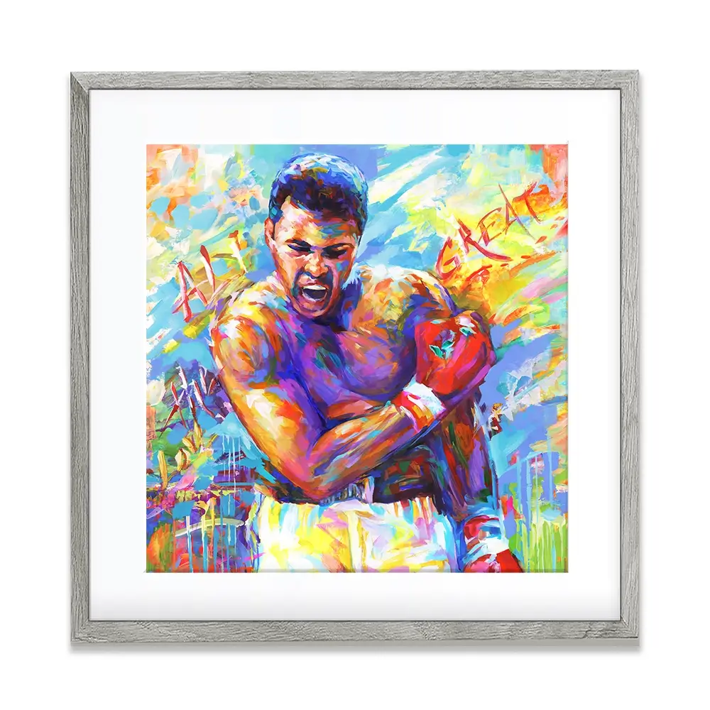 Muhammad Ali Square Framed Art Print Muhammad Ali Square Framed Art Print wall art product Leon Devenice