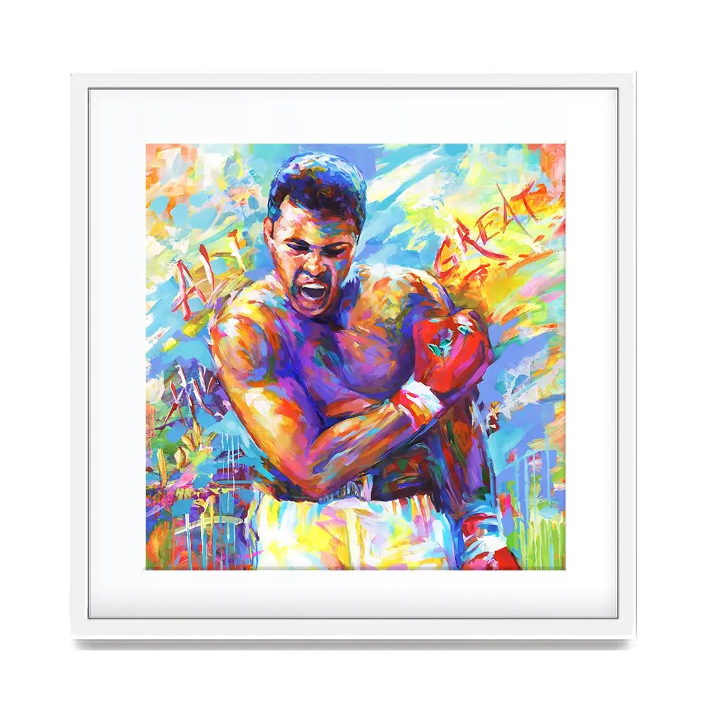 Muhammad Ali Square Framed Art Print Muhammad Ali Square Framed Art Print wall art product Leon Devenice