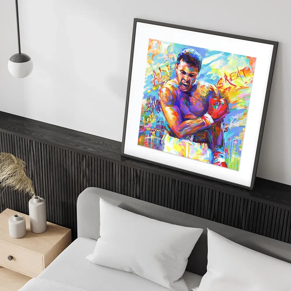 Muhammad Ali Square Framed Art Print Muhammad Ali Square Framed Art Print wall art product Leon Devenice