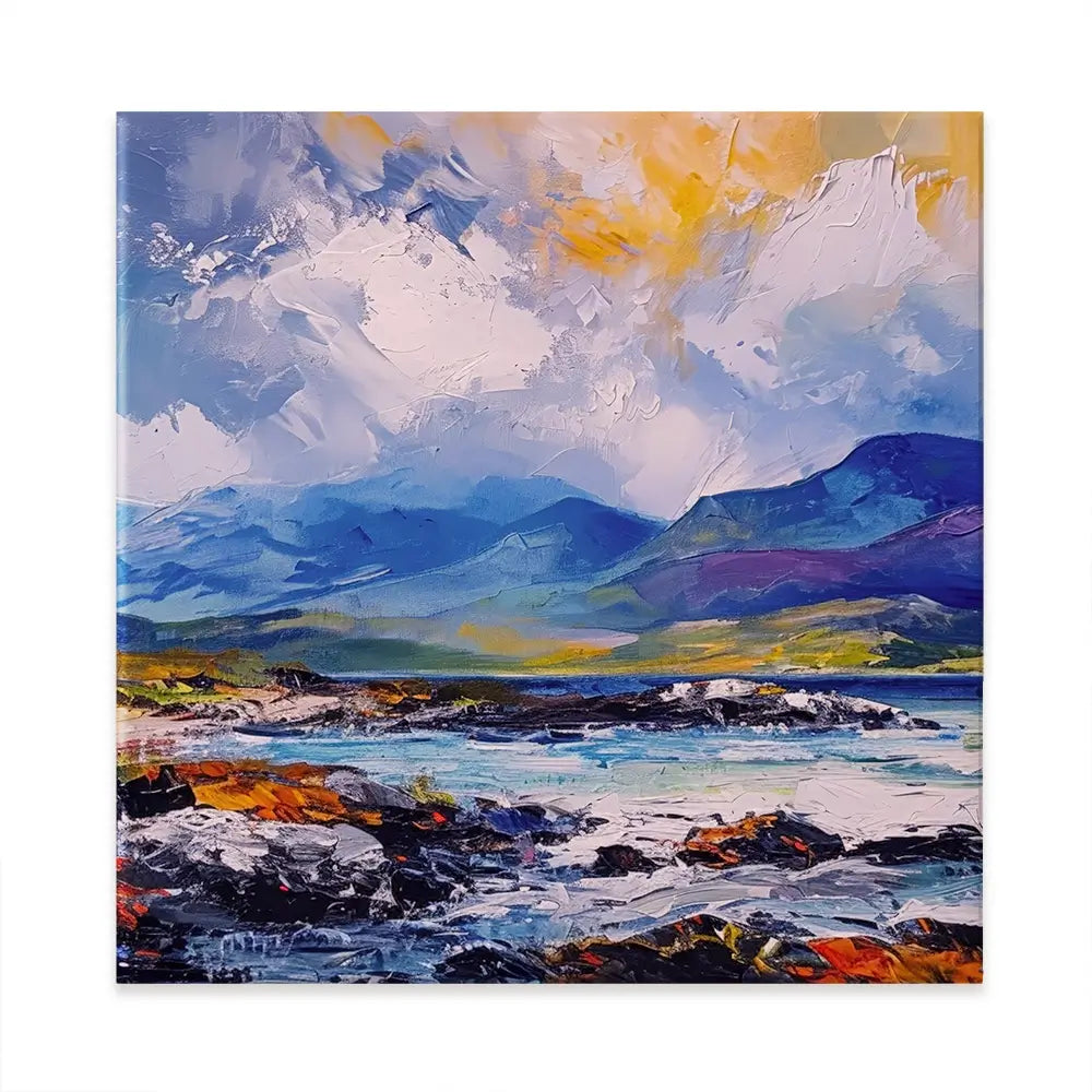 Mull Mountains Square Canvas Print Mull Mountains Square Canvas Print wall art product Art Print Shop