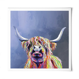 Multicolour Highland Cow Square Art Print Multicolour Highland Cow Square Art Print wall art product Independent