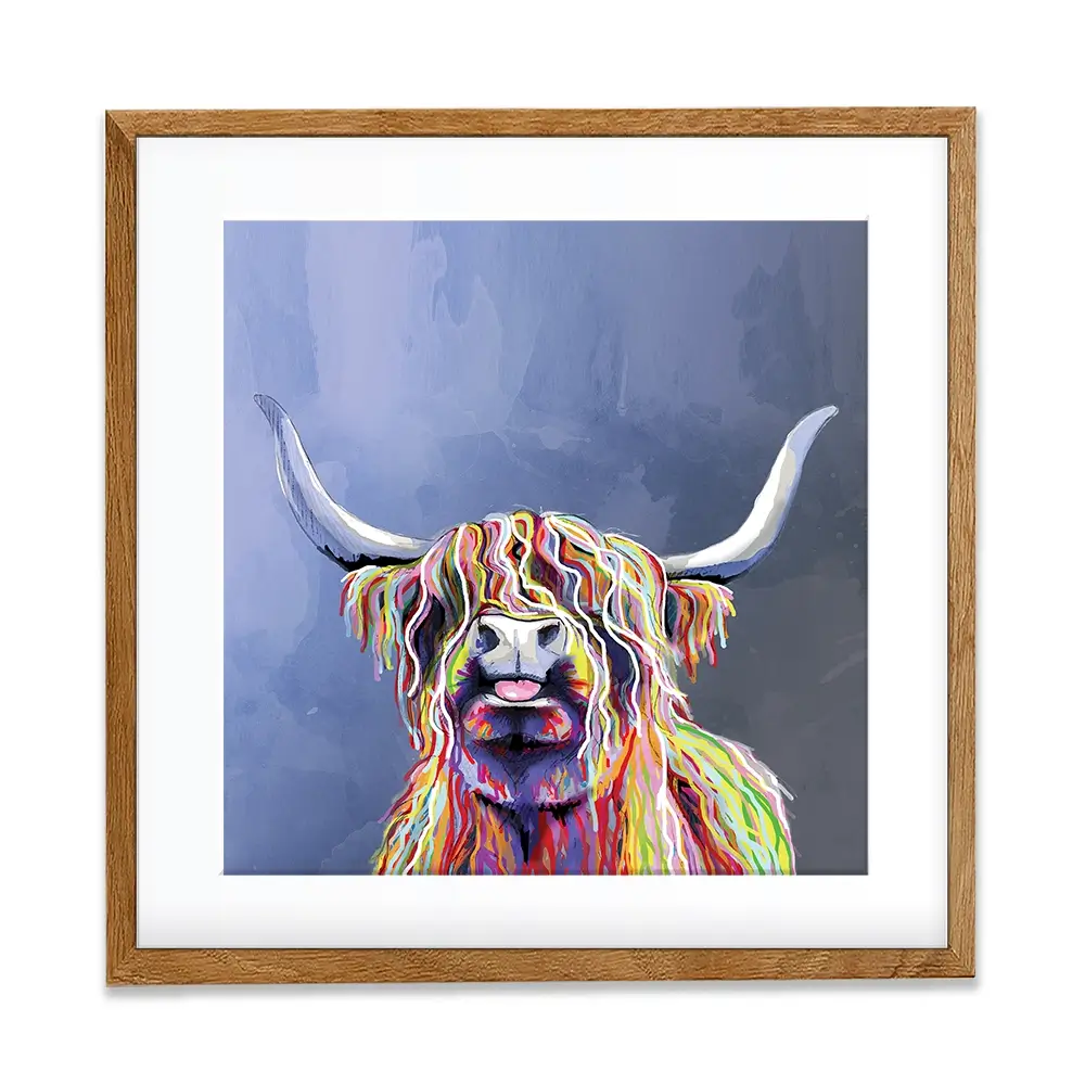 Multicolour Highland Cow Square Framed Art Print Multicolour Highland Cow Square Framed Art Print wall art product Independent