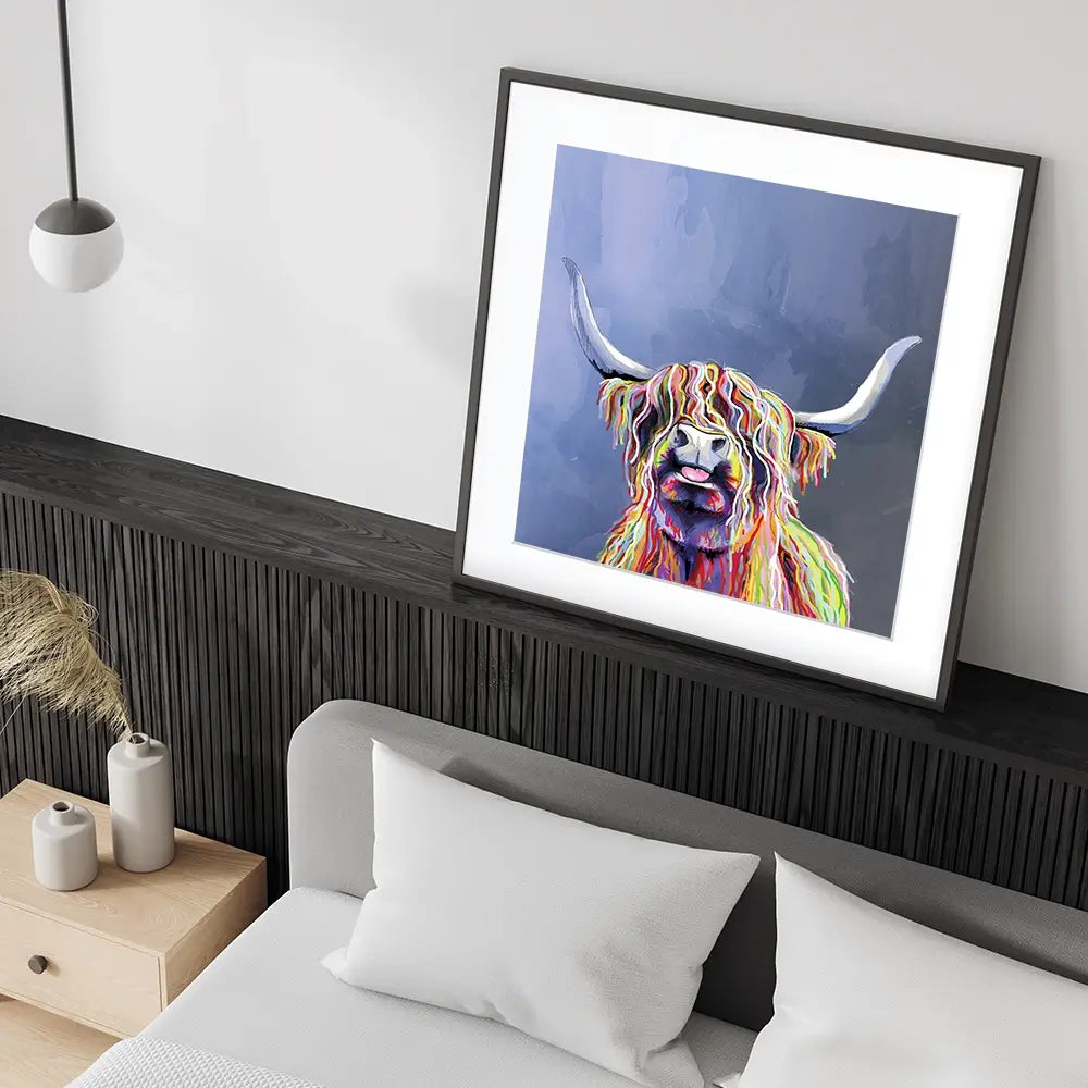 Multicolour Highland Cow Square Framed Art Print Multicolour Highland Cow Square Framed Art Print wall art product Independent