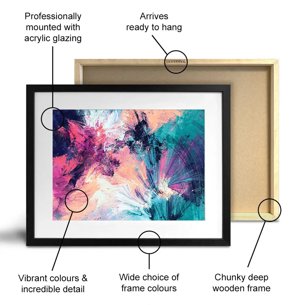 Multicoloured Abstract Framed Art Print Multicoloured Abstract Framed Art Print wall art product Excellent backgrounds / Shutterstock