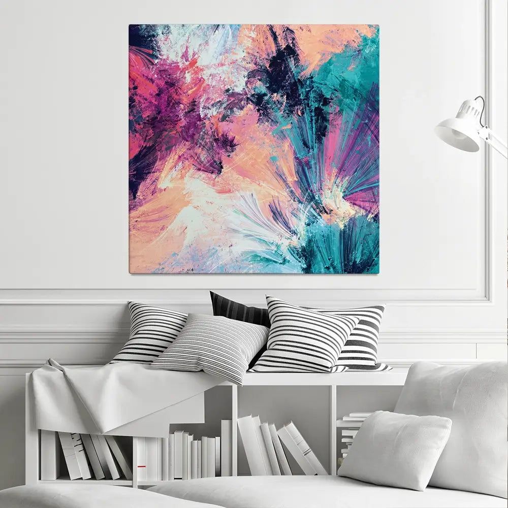 Multicoloured Abstract Square Canvas Print Multicoloured Abstract Square Canvas Print wall art product Excellent backgrounds / Shutterstock