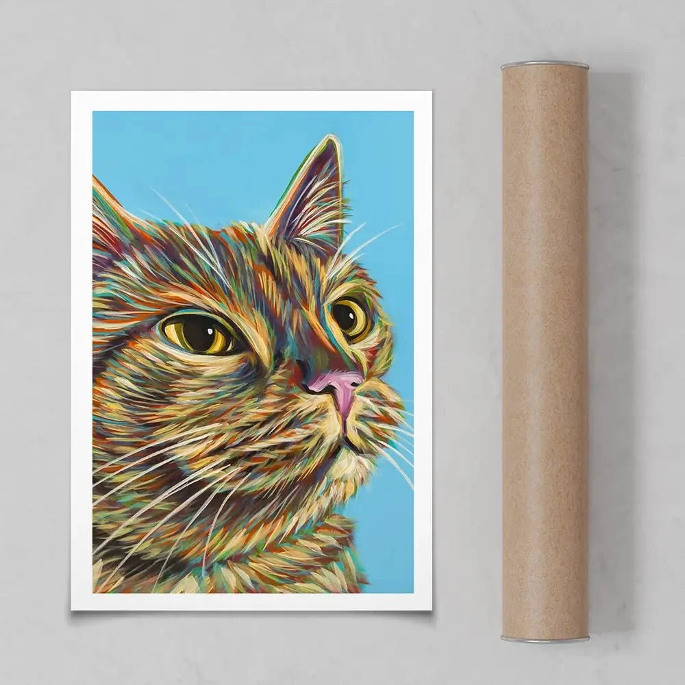 Multicoloured Cat Art Print Multicoloured Cat Art Print wall art product Carolee Vitaletti