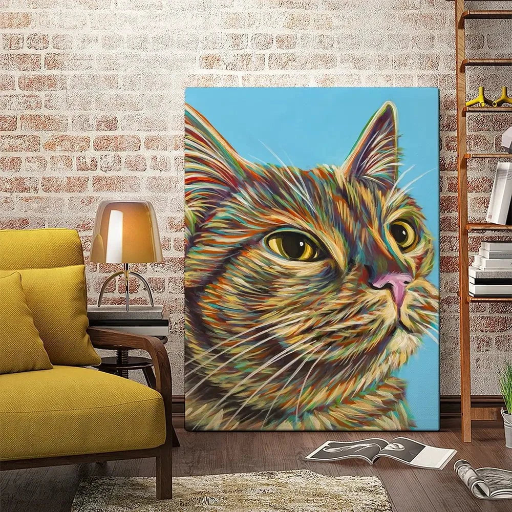 Multicoloured Cat Canvas Print Multicoloured Cat Canvas Print wall art product Carolee Vitaletti