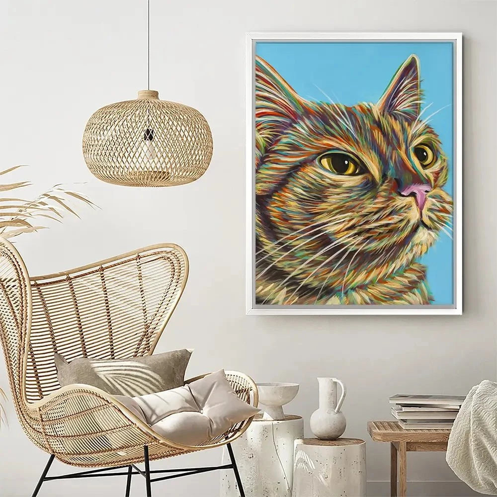 Multicoloured Cat Canvas Print Multicoloured Cat Canvas Print wall art product Carolee Vitaletti