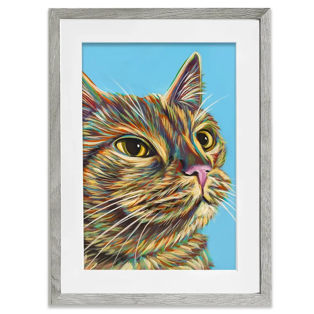 Multicoloured Cat Framed Art Print Multicoloured Cat Framed Art Print wall art product Carolee Vitaletti
