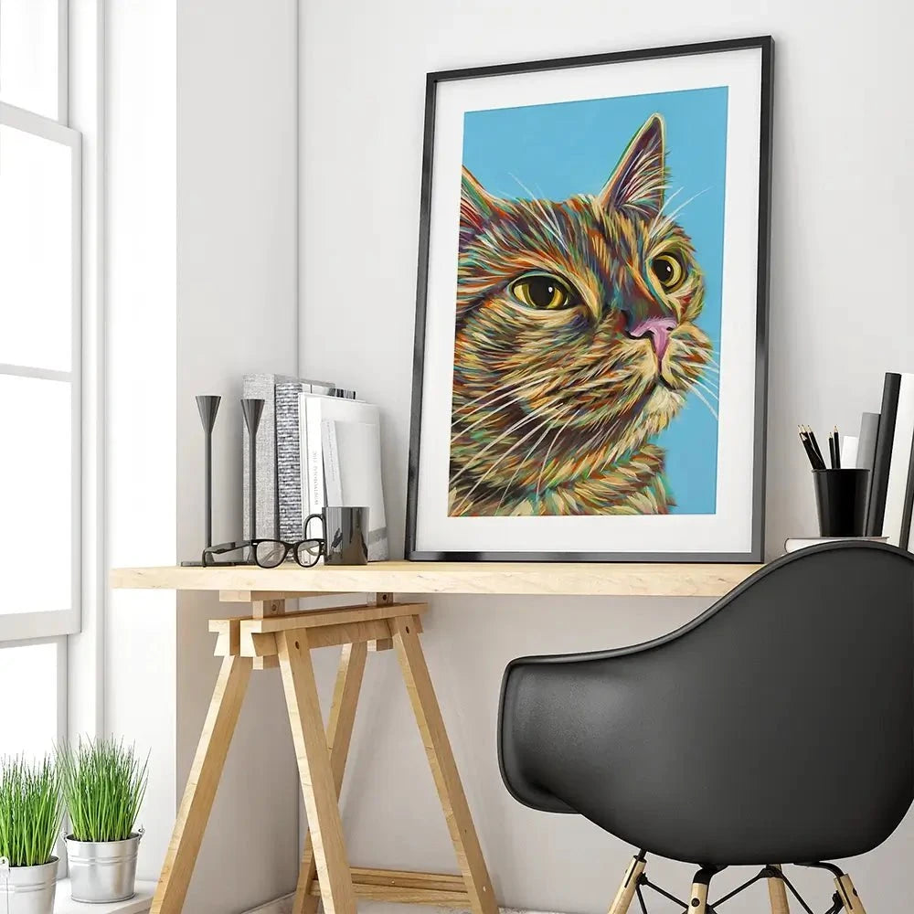 Multicoloured Cat Framed Art Print Multicoloured Cat Framed Art Print wall art product Carolee Vitaletti